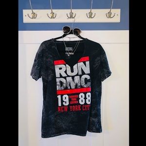 Run DMC band tee with v cut